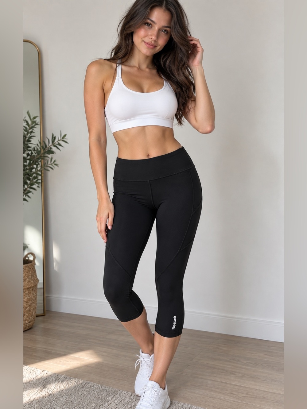 Reebok Black Capri Leggings Women’s Size Small S Workout Activewear